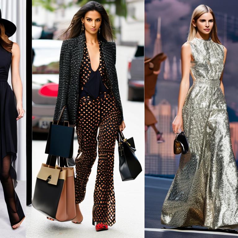 A collage of trendy fashion items, budget-friendly wardrobe essentials, stylist consultations, and sustainable fashion choices.